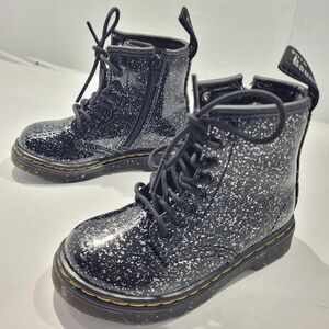 DR. MARTENS BABY TODDLER 1460 COSMIC GLITTER LACE UP ANKLE BOOT SIZE 8